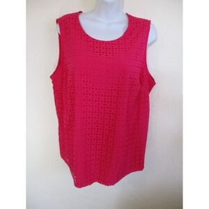 Cynthia Rowley Top Plus Size 1X Sheer Lined Cutout
